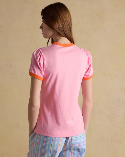 Erin Colour Block T-Shirt - Pink/Orange