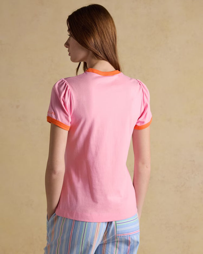 Erin Colour Block T-Shirt - Pink/Orange
