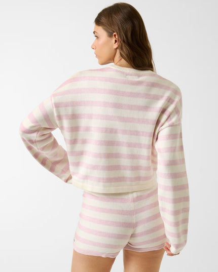 Guess Jeans Striped Sweater - Pink Heather