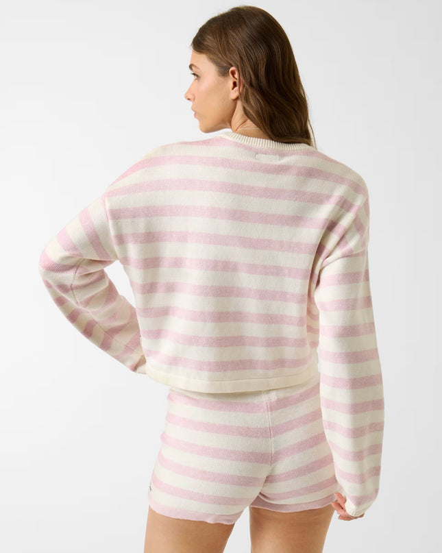 Guess Jeans Striped Sweater - Pink Heather