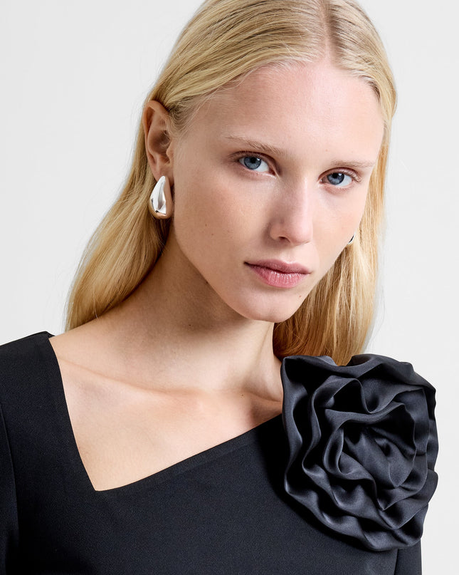 French Connection Valetta Rosette Top - Black