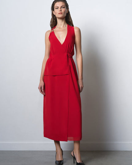 French Connection Vinne Eden Tailored Dress - Lipstick Red
