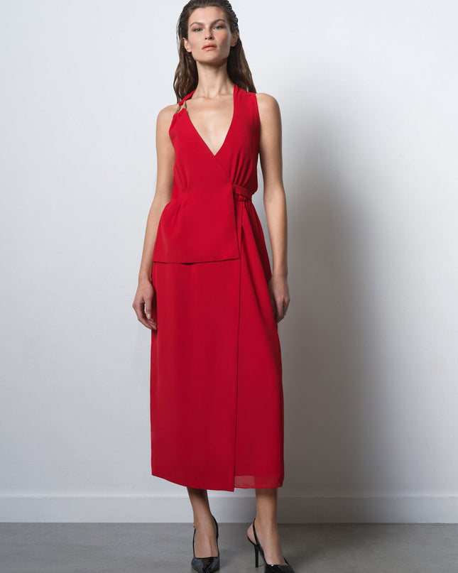 French Connection Vinne Eden Tailored Dress - Lipstick Red