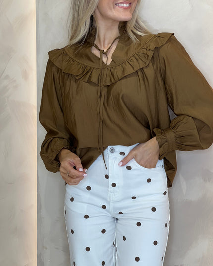 Frill Blouse - Olive