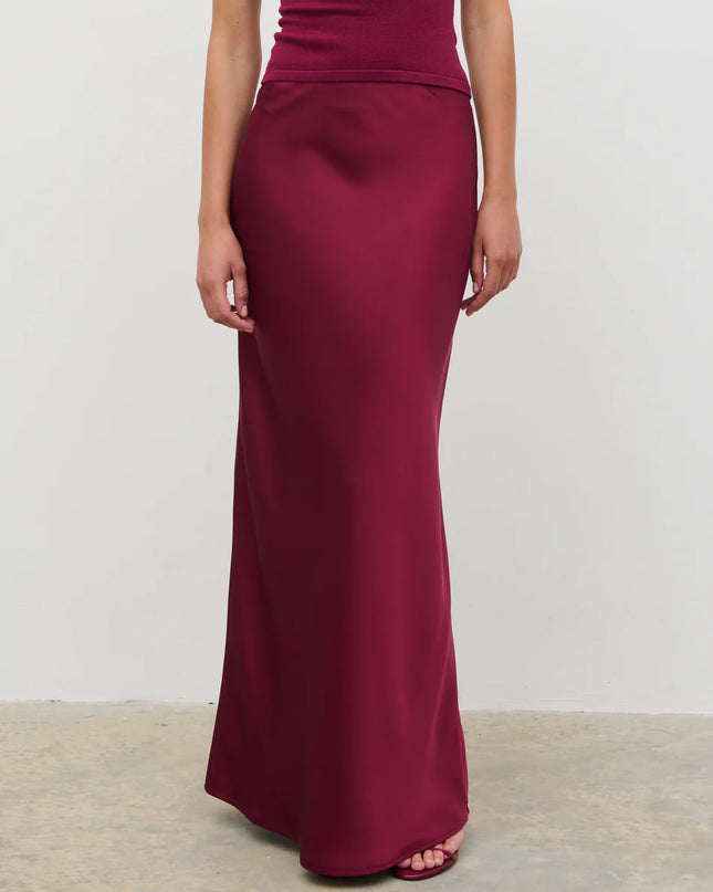 Breya Maxi Skirt - Wine