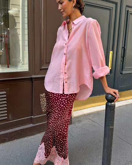 Burgundy Maeva Skirt - Deer Print