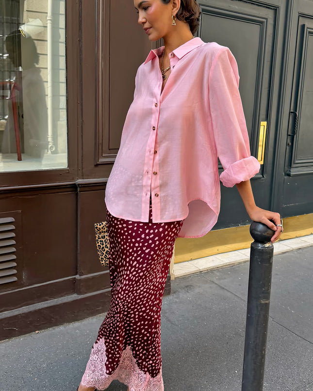 Burgundy Maeva Skirt - Deer Print