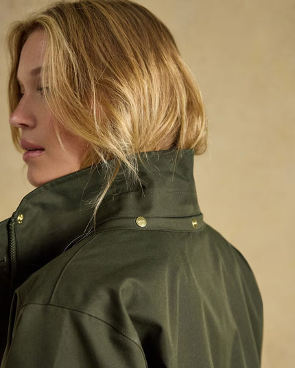 Joules Stormwell Waterproof Raincoat with Hood - Khaki Green
