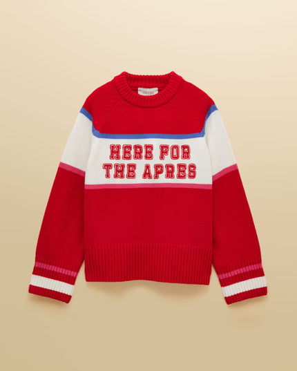 Here For The Apres Knitted Jumper - Red