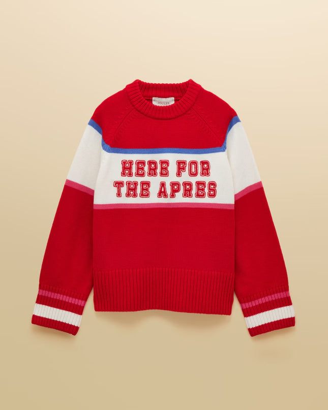 Here For The Apres Knitted Jumper - Red