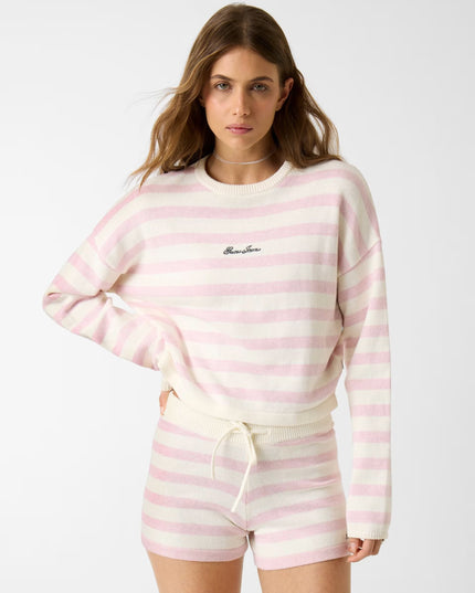 Guess Jeans Striped Sweater - Pink Heather