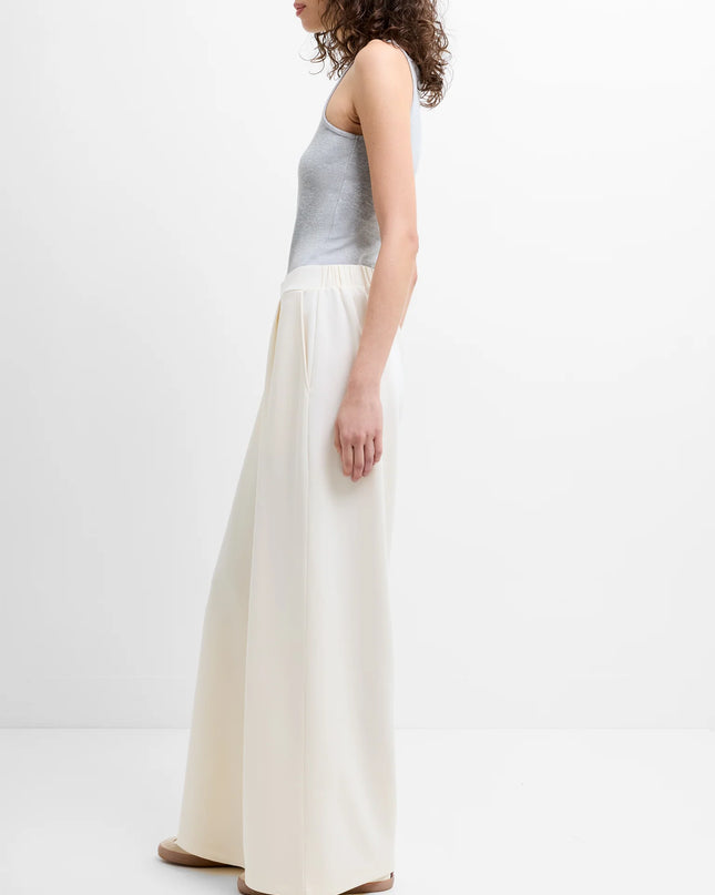 French Connection Wren Wide Leg Trousers - Porcelain Cream