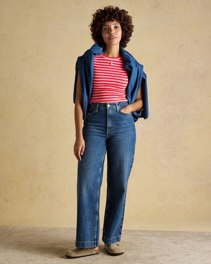 Sophie Striped Fitted Top - Red & Pink