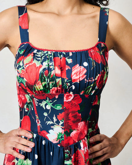 Leona Dress - Navy Floral