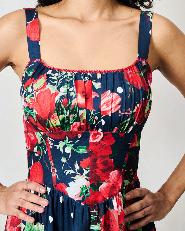 Leona Dress - Navy Floral