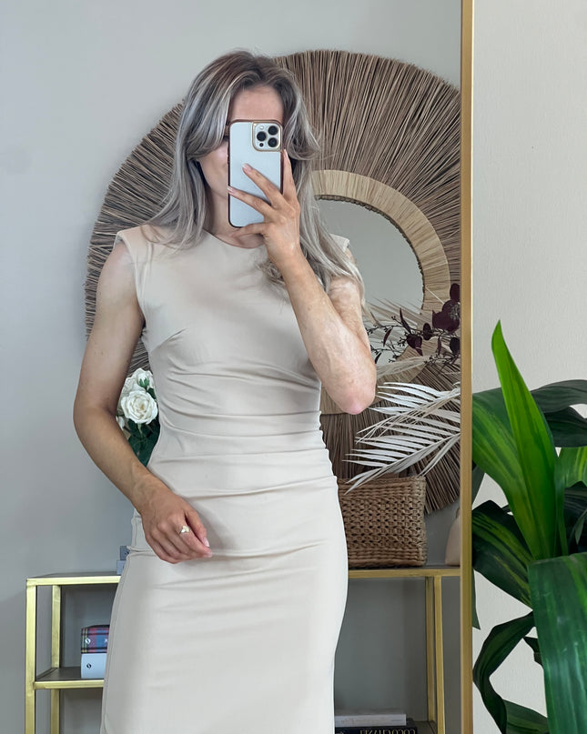 Harper Midi Dress - Beige