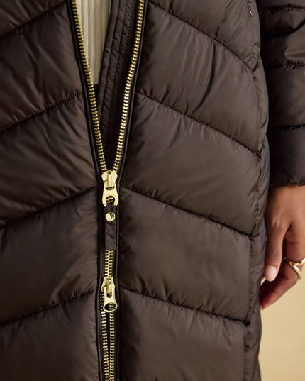 Pembury Longline Padded Coat - Chocolate