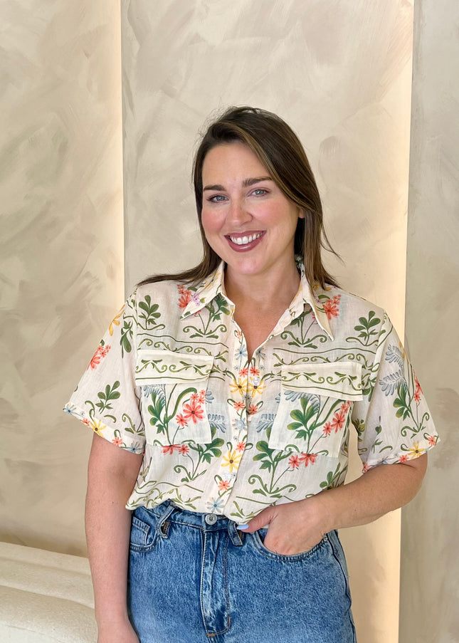 Floral Short Sleeve Shirt - Multi
