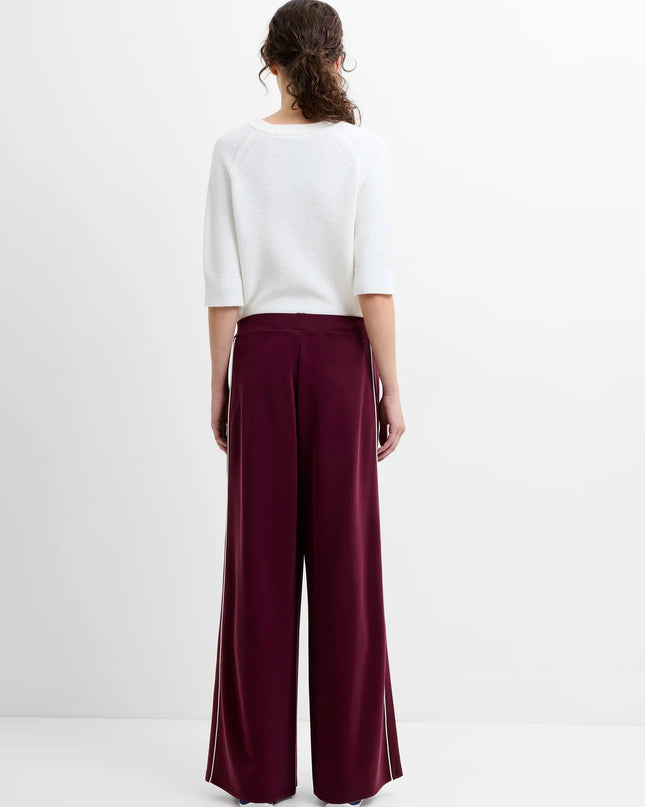 French Connection Wren Wide Leg Trousers - Berry Red
