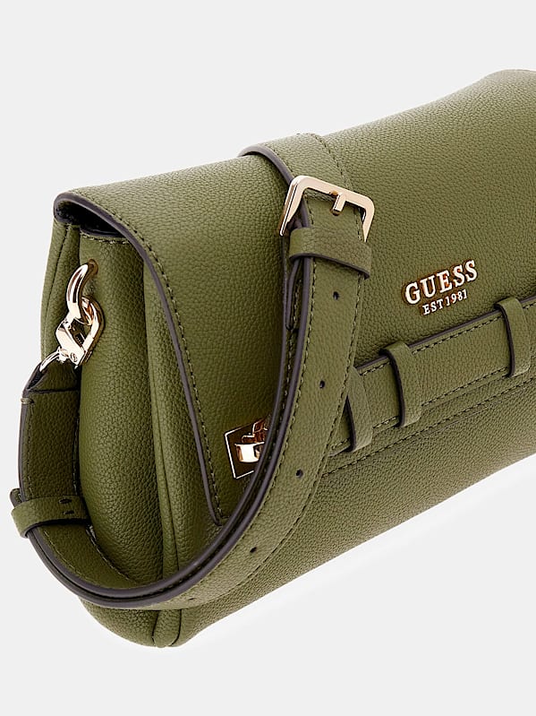 Guess Gregoria Flap Crossbody - Olive Green