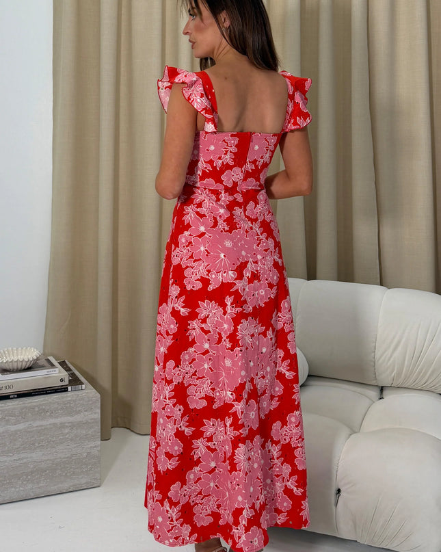 Orla Broderie Anglaise Maxi Dress - Pink