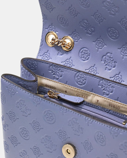 Guess Dita Convertible Crossbody Flap - Grey Blue Logo