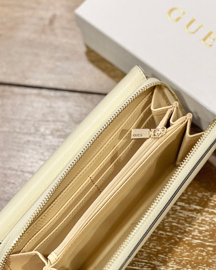 Guess Brooke Large Clutch Purse - Off White