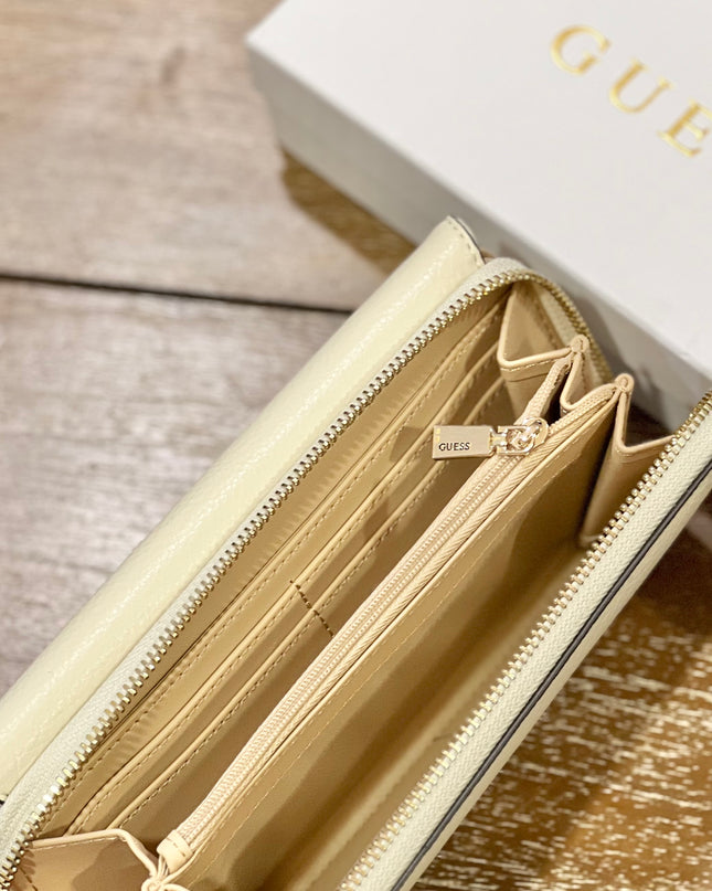 Guess Brooke Large Clutch Purse - Off White