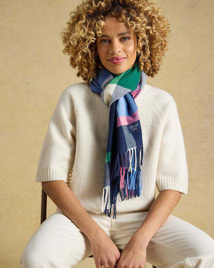 Joules Langtree Scarf - Navy & Pink