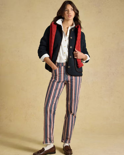 Joules Sadie Button Through Fleece Jacket - Navy