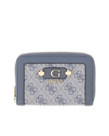 Guess Lindsey Medium Zip Around Purse - Blue Multi