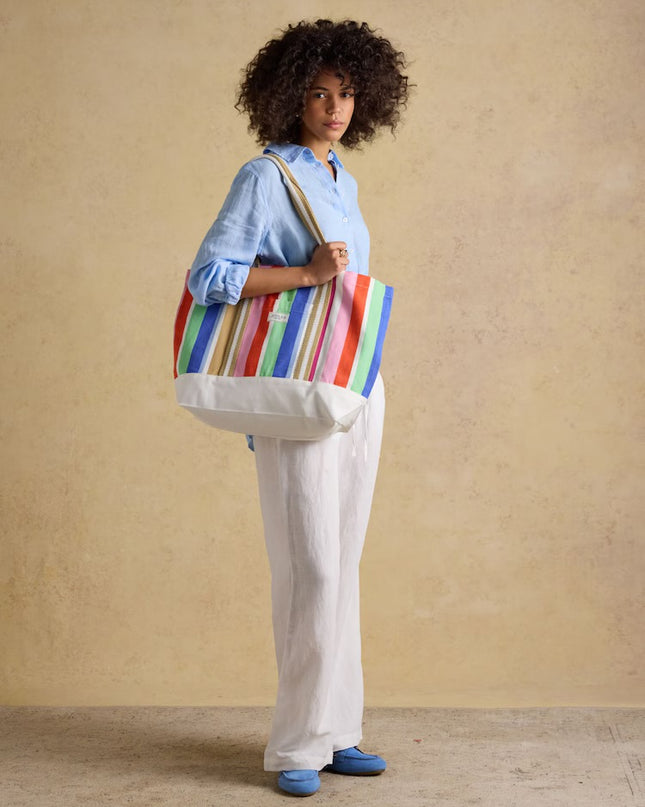 Promenade Canvas Tote Bag - Multi Stripe
