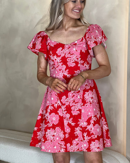Alex Broiderie Anglais Mini Dress - Pink