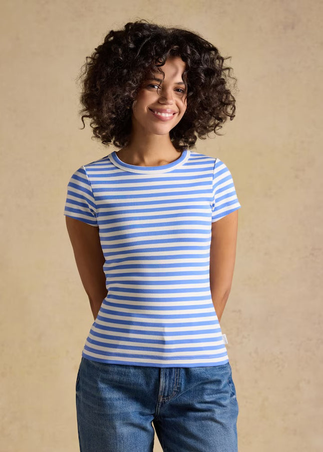 Sophie Striped Fitted Top - Blue