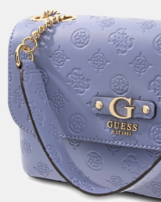 Guess Dita Convertible Crossbody Flap - Grey Blue Logo