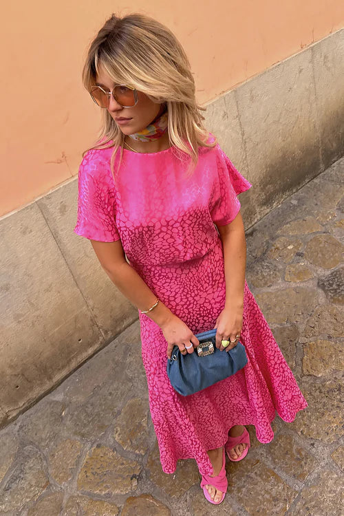 Pink Jacquard Erin Dress