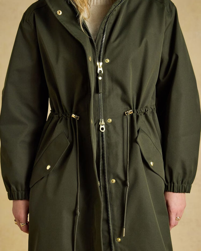 Joules Stormwell Waterproof Raincoat with Hood - Khaki Green