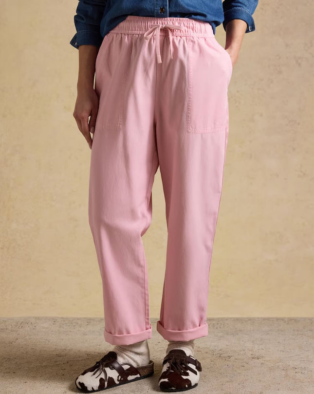 Relaxed Chino Tapered Trousers - Pink