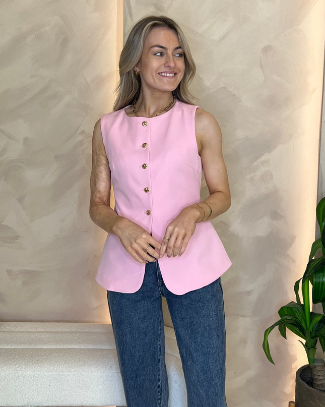 Tailored Waistcoat - Pink