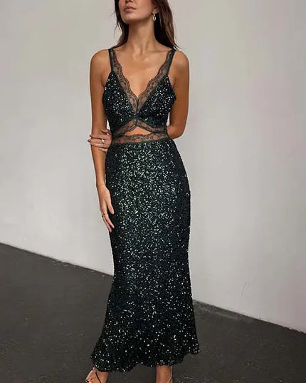 Sequin Mimi Dress - Emerald