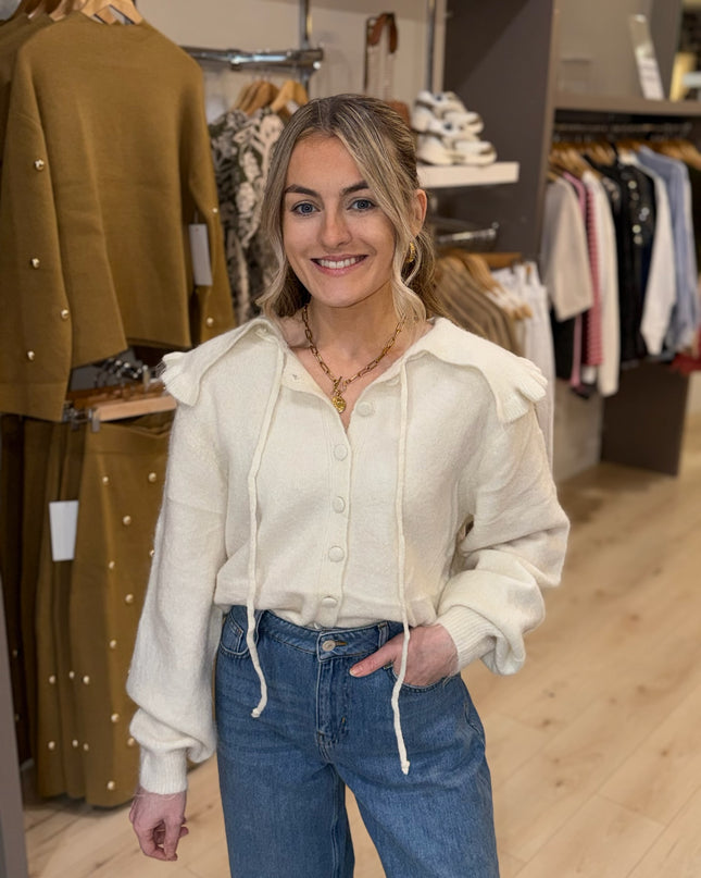 Frill Cardigan - Cream