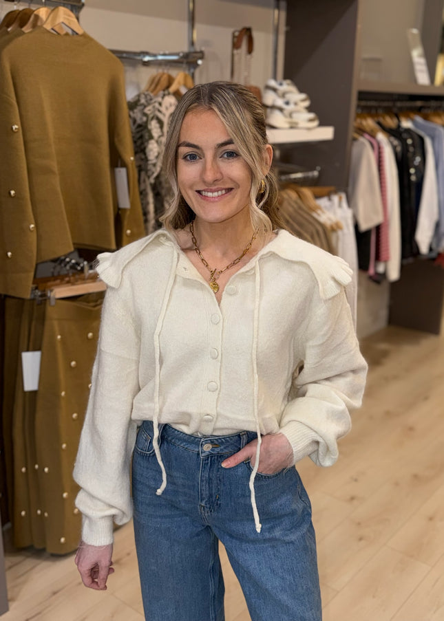 Frill Cardigan - Cream