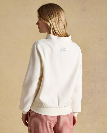 Joules Coffee House Wide Neck Sweatshirt - Cream