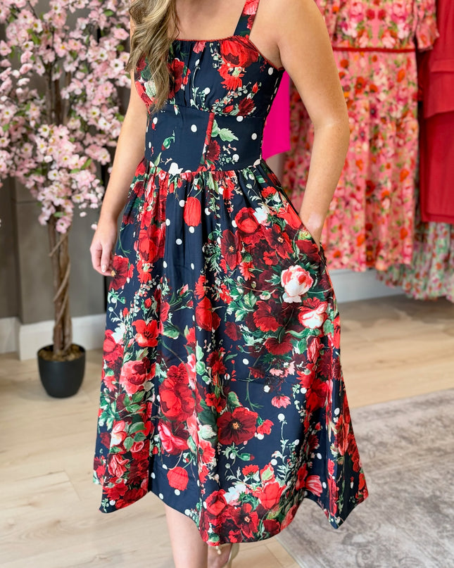 Leona Dress - Navy Floral