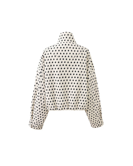 Monochrome Bomber Jacket - Creme/Black