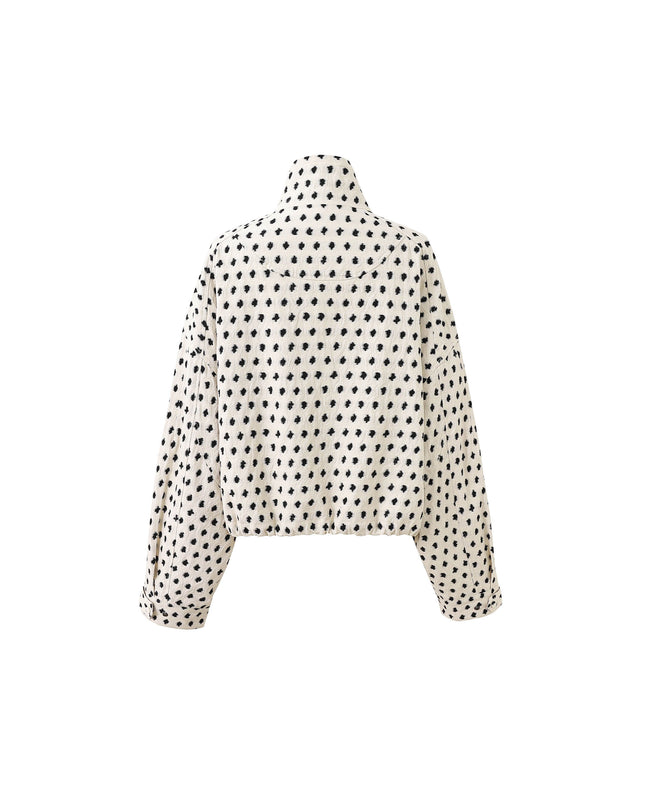 Monochrome Bomber Jacket - Creme/Black