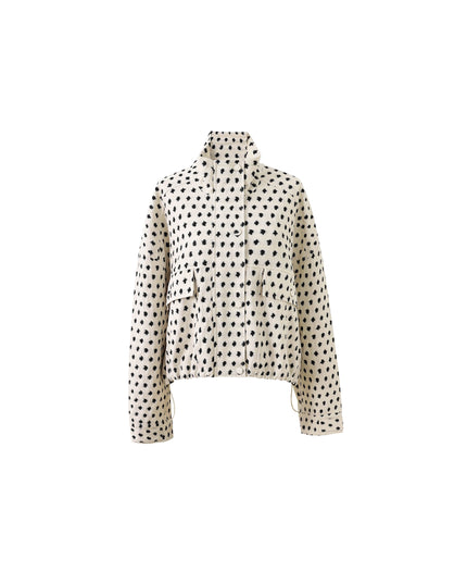 Monochrome Bomber Jacket - Creme/Black
