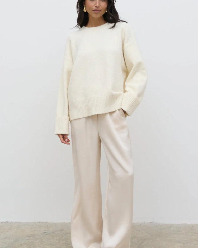 Camille Oversized Borg Jumper - Cream