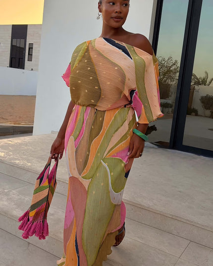 Green Abstract Tilly Dress