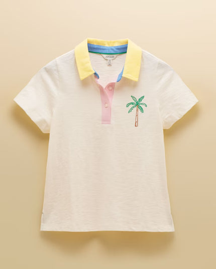 Tallie Embroidered Collared Top - Cream